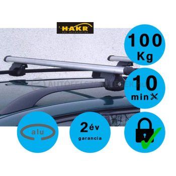   HAKR 120 cm alu zárható tetőcsomagtartó tetőkorlátos autókhoz