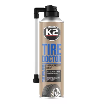   K2 TIRE Defektjavító spray 400 ml, azonnali tömítés és felfújás