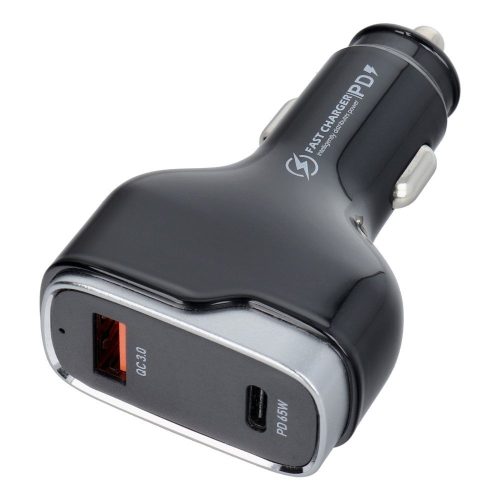 Autótöltő USB A + C típusú PD QC3.0 3A 83W CC53-1A1C fekete