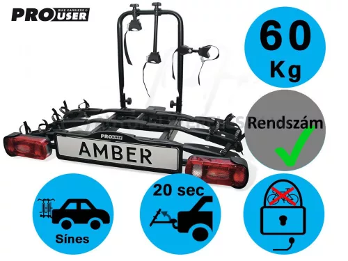 ProUser Amber 3 darabos kerékpártartó vonóhorogra (91731)