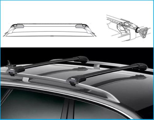 Thule Wingbar Edge tetőkorlátos fekete alu  tetőcsomagtartó (thule_7204_7212B_7212B)