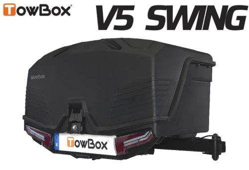 Vonóhorog szállítódoboz TowBox V5 Swing S, fekete